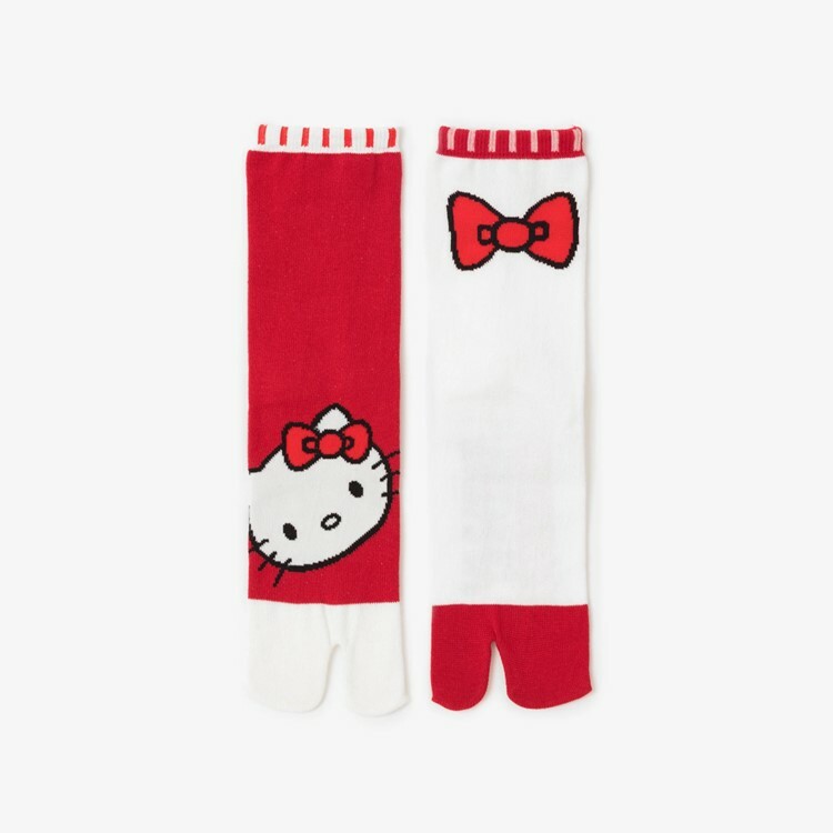 SOU・SOU 分趾襪(普通長度) / Hello Kitty × SOU・SOU 深紅色 【23〜25cm​】