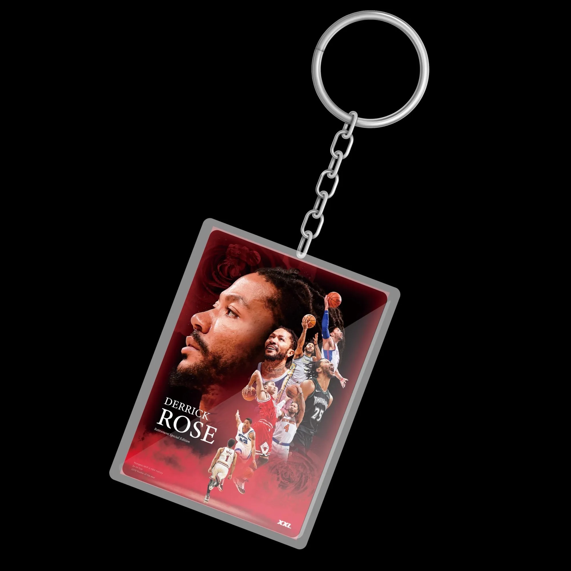 NBA配件 Derrick Rose 飆風玫瑰紀念海報 鑰匙圈 XXL 雜誌海報款 官方授權正品 全新