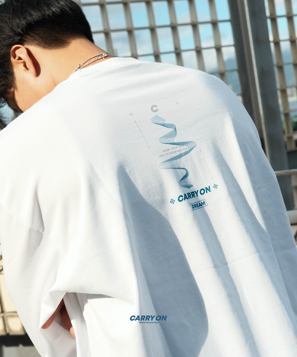 CARRYON 24FW Sound Waves L/S T 聲波 薄長袖 設計版 白色