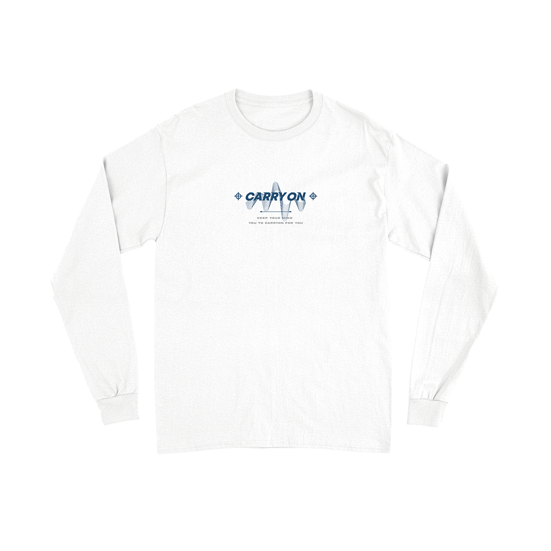 CARRYON 24FW Sound Waves L/S T 聲波 薄長袖 設計版 白色