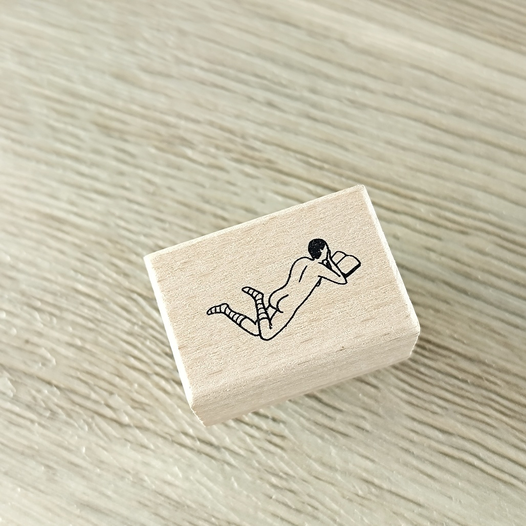 小代誌．裸男好日子-讀書日/掃除日 原木印章