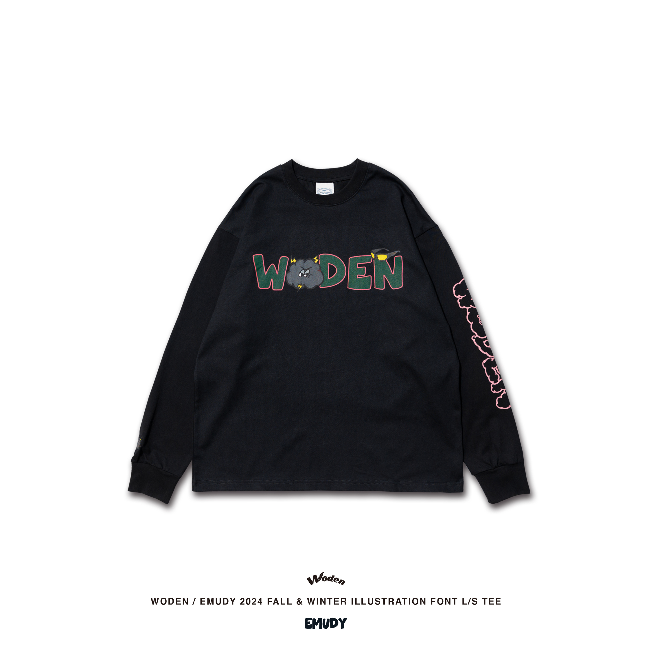 WODEN® / Emudy 2024 Fall & Winter 039 illustration Font L/S Tee