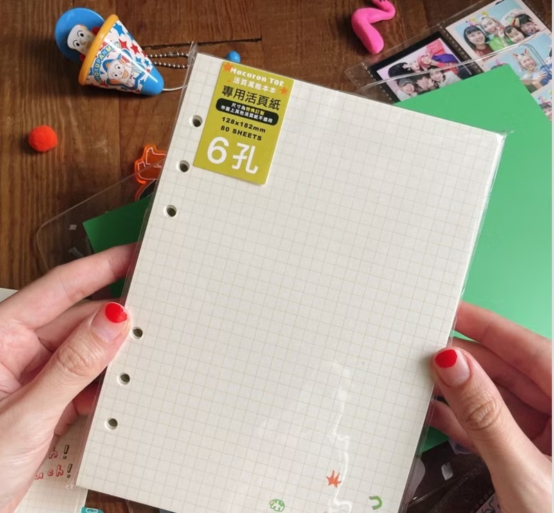 馬卡龍腳趾．六孔活頁本專用紙 網格 2024新款