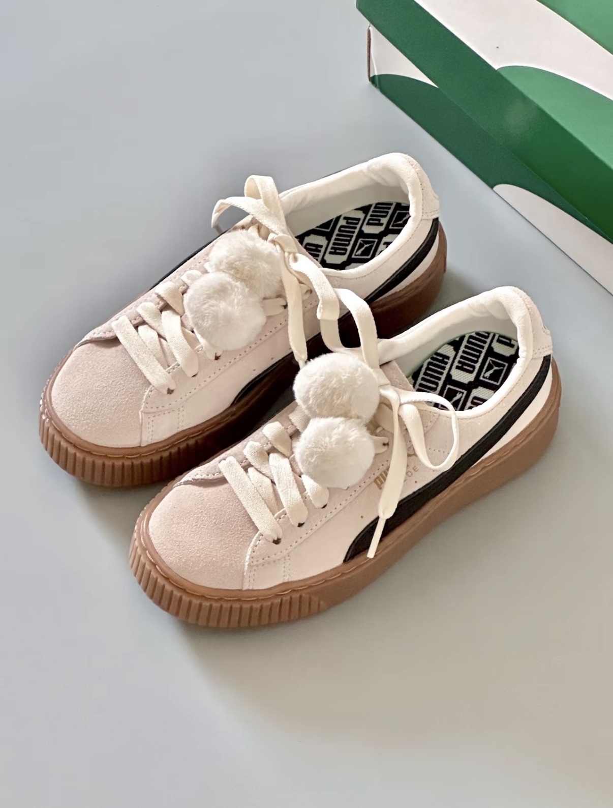 PUMA Suede Platform 海鹽白 米白色 白黑色 麂皮 厚底 鬆糕鞋 391902-01/預購