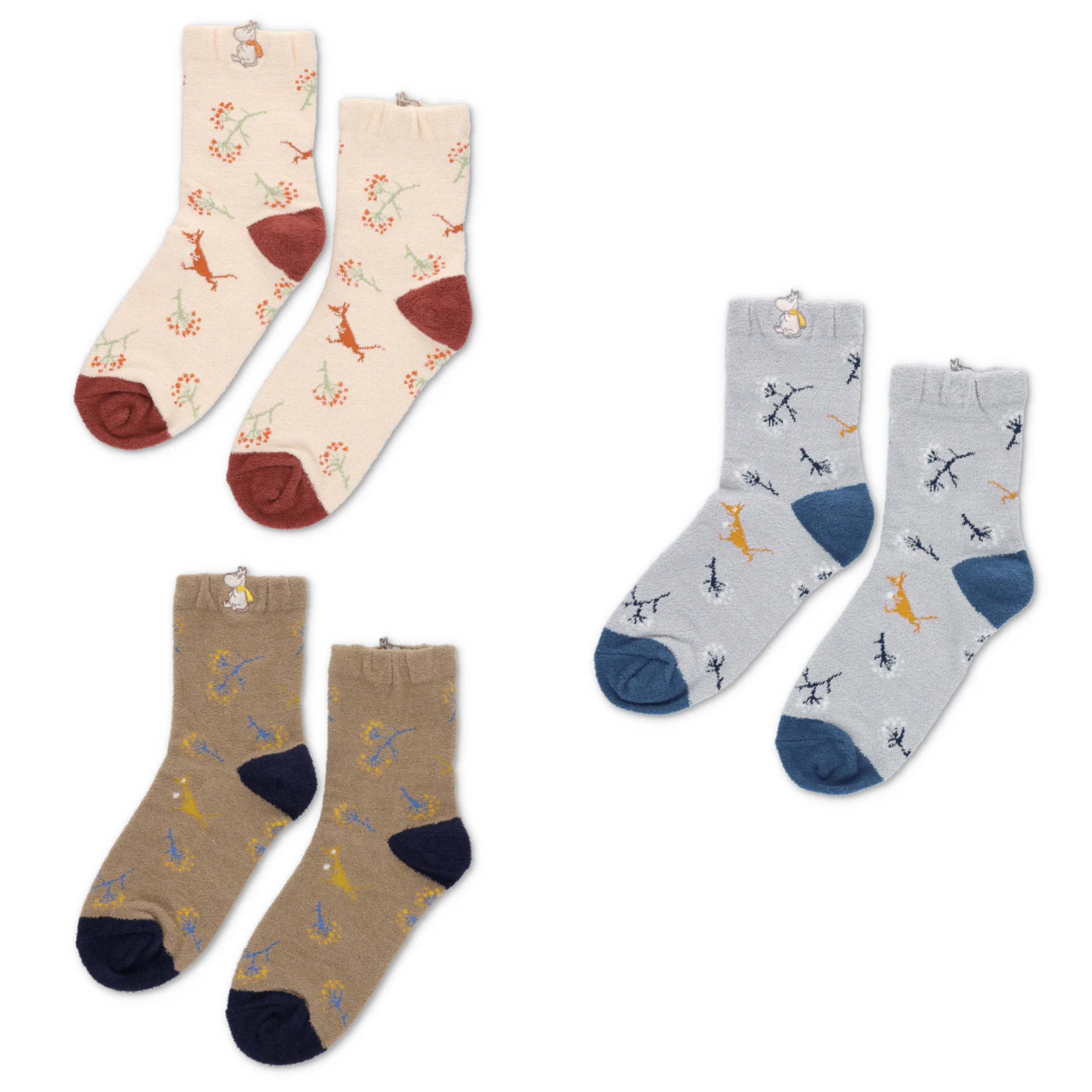 JP 姆明刺繡花花中筒襪 23-25 M011128