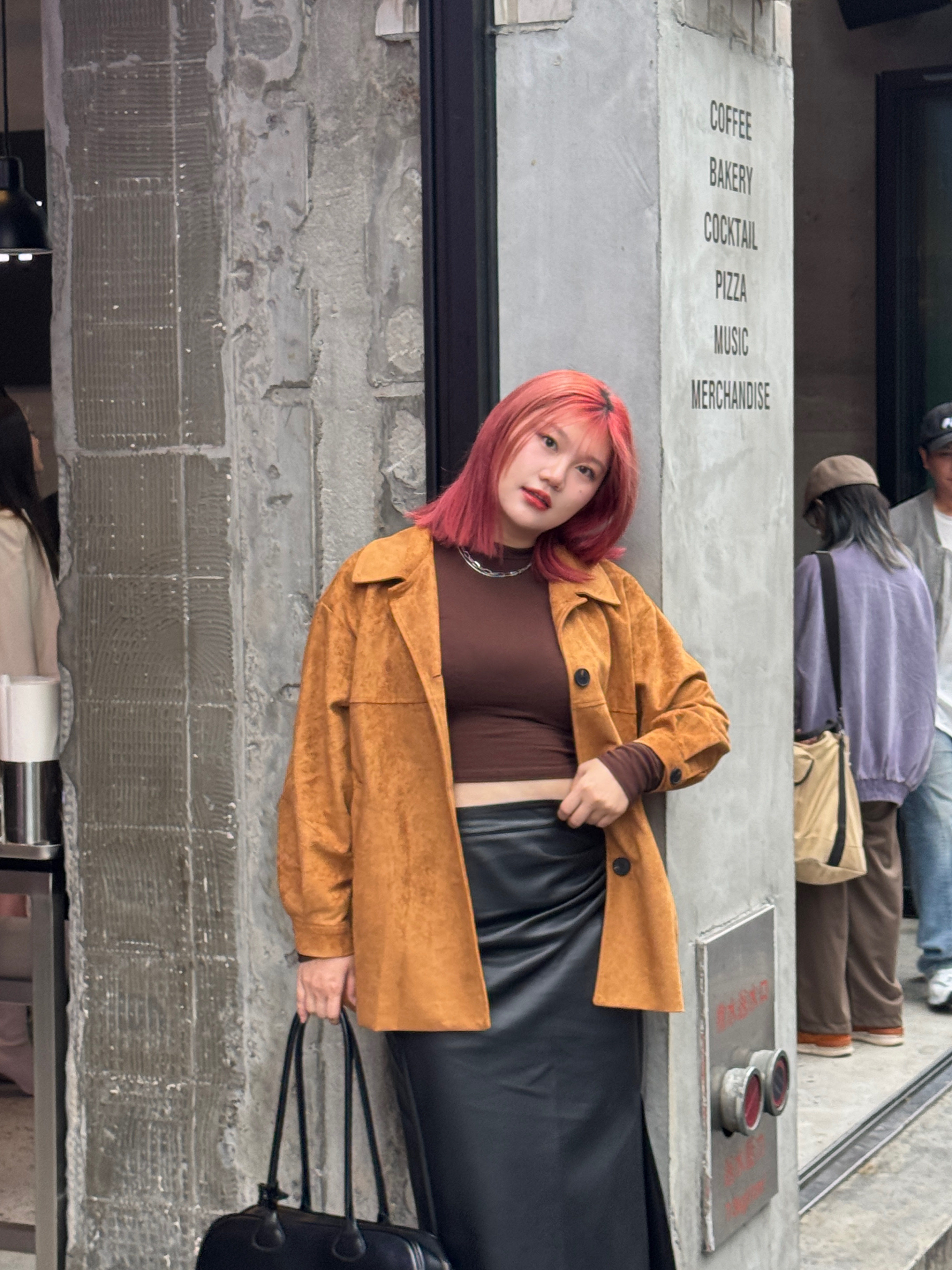 現貨C1韓系美拉德麂皮絨夾克（深咖/淺卡其）