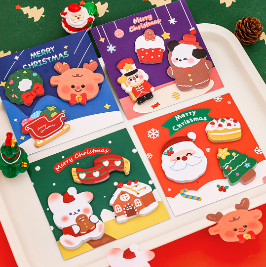 圣诞预购  xmas 卡通圣诞便利贴组合 3 x 20枚 随机