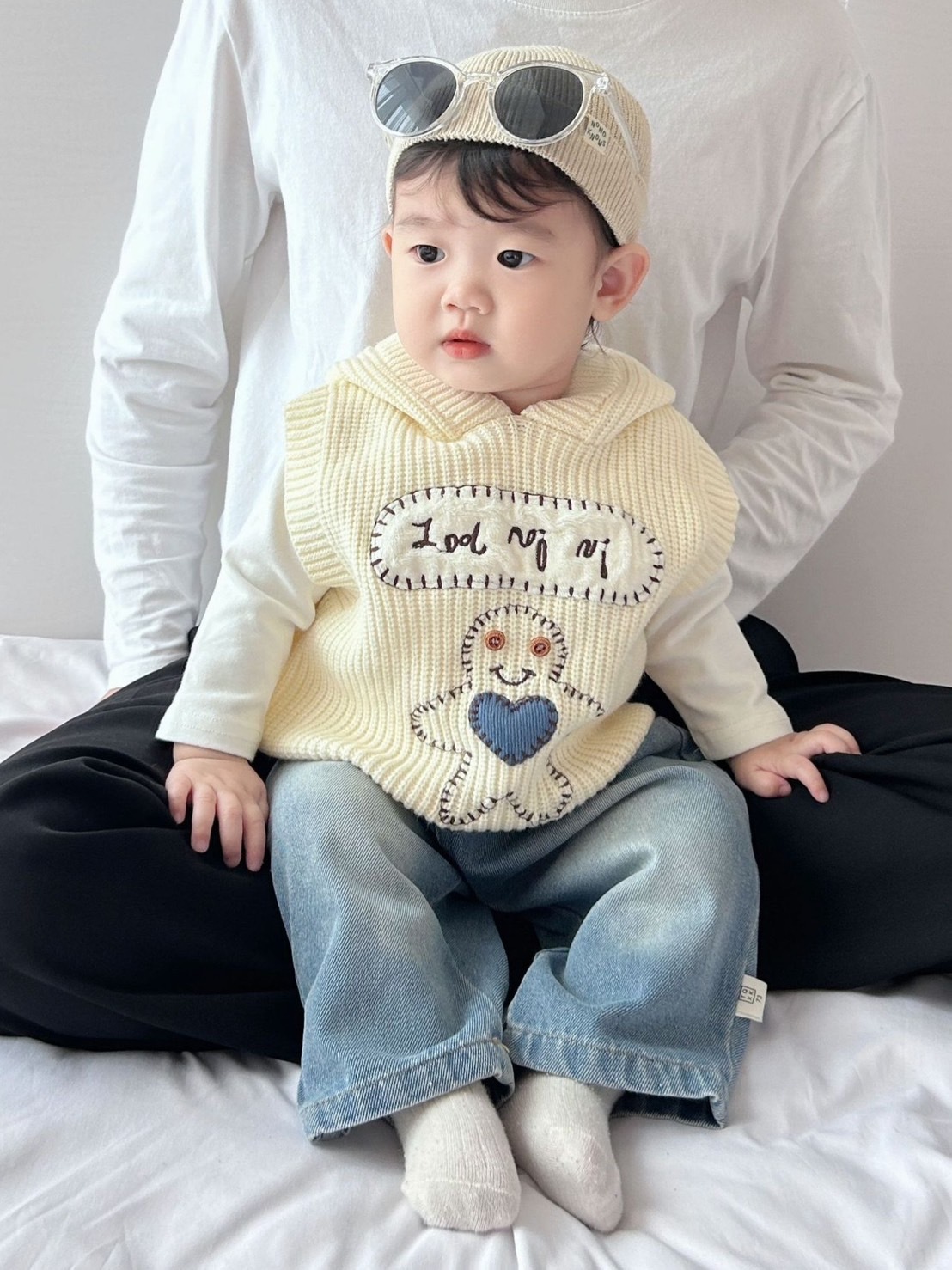 復古水洗寬鬆牛仔褲