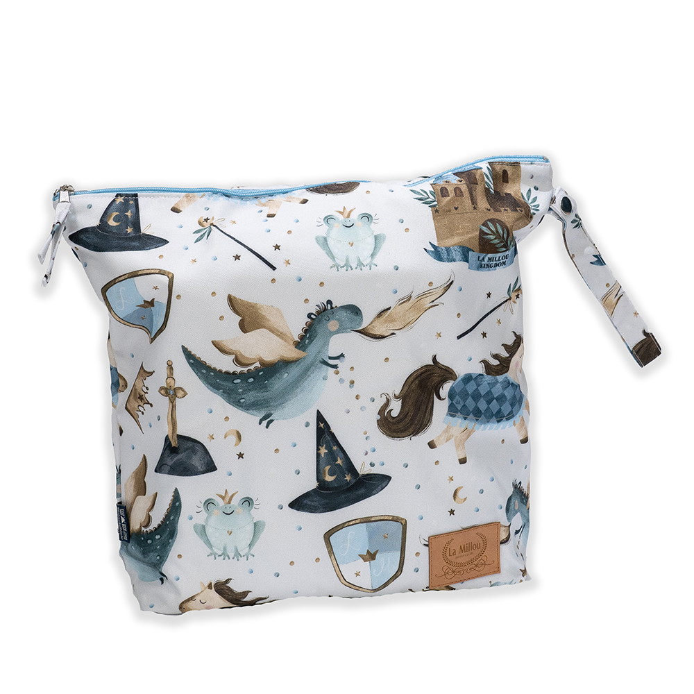 La Millou波蘭 尿布袋加大-方型28x32cm｜仙履奇缘(藍底)