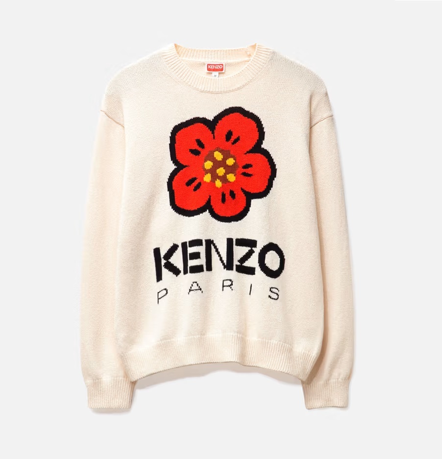 KENZO BOKE FLOWER WOOL JUMPER - OFF-WHITE PRE ORDER ITEM (預訂中)