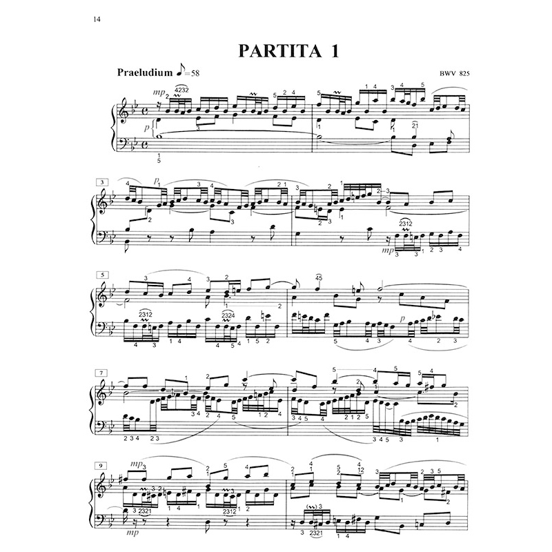 鋼琴譜 P509 巴哈 指法與觸鍵 J. S. Bach Partita