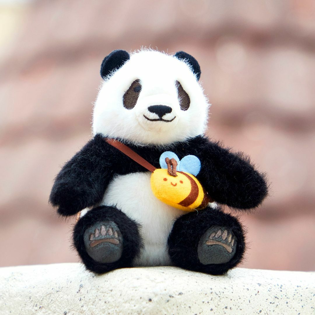An An - Panda with Bee Bag Plush Keychain