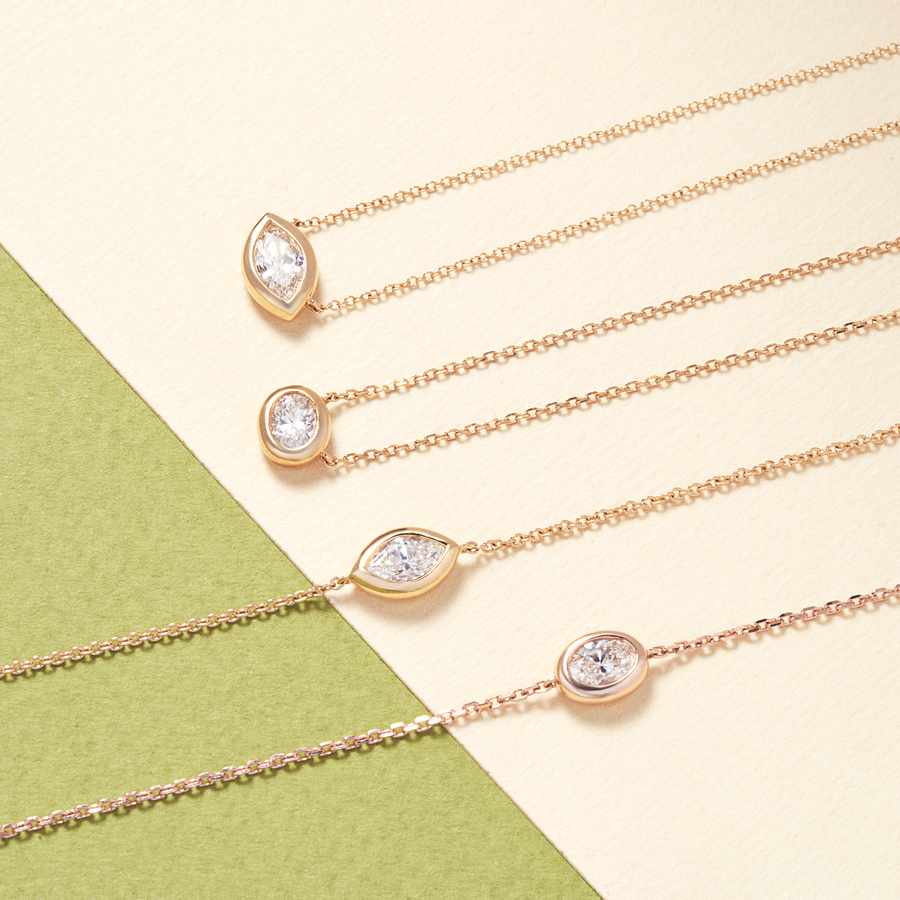 環抱系列 |18K黃金馬眼形鑽石手鏈