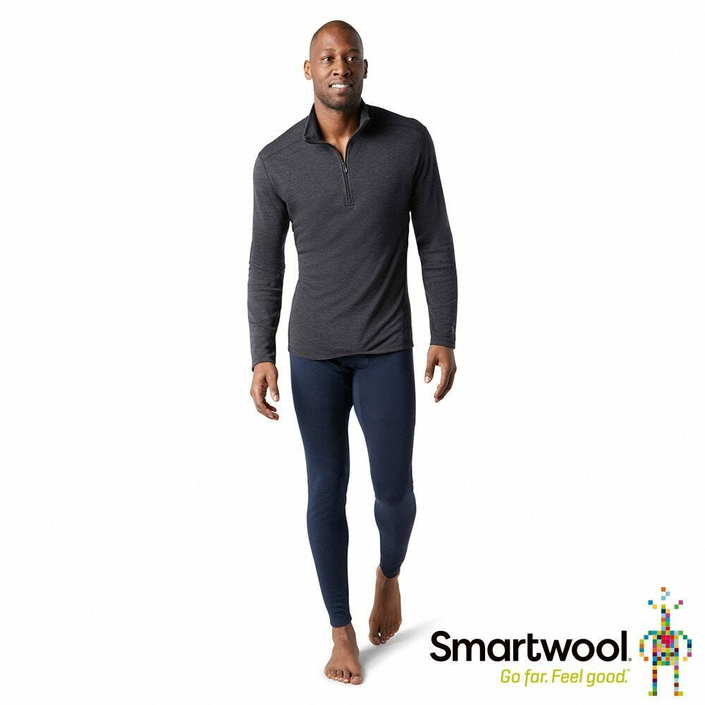Smartwool Men's Classic Thermal Merino Base Layer 1/4 Zip 男款 NTS 250長袖拉鍊T 半開襟拉鍊排汗衣 碳黑色 SW016356010 [HappyOutdoor]