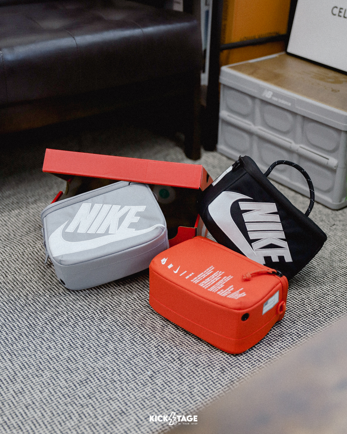 NIKE MINI SHOEBOX CROSSBODY 橘色 黑色 灰色 迷你 鞋盒包 造型 手提 側背 斜背 小方包 相機包【FN3059】NIKEICON