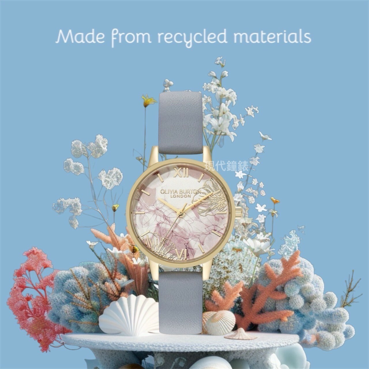 【OLIVIA BURTON】夢幻花卉24000225 30mm 現代鐘錶