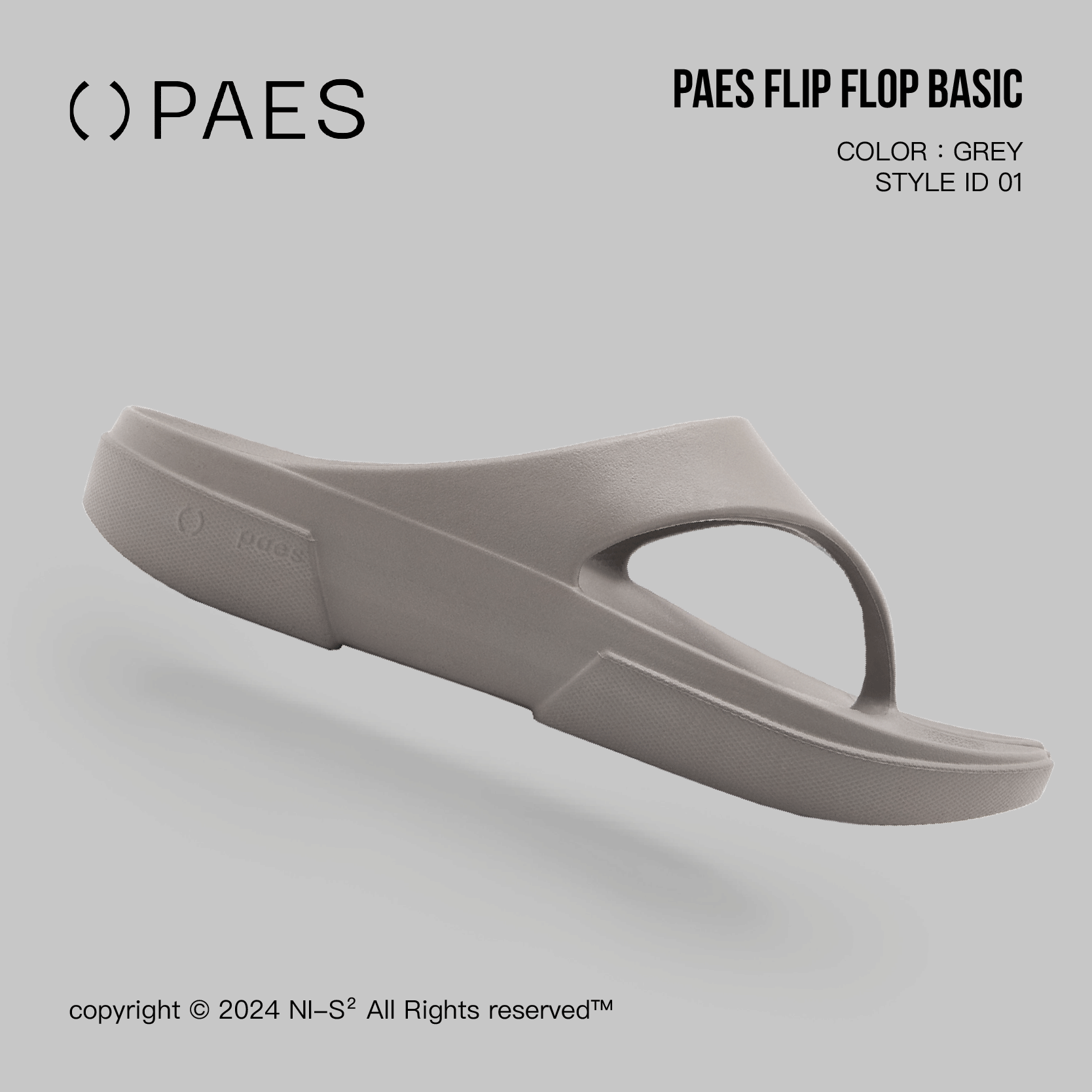 『3年保証』 PAES FLIP FLOP BASIC 灰色 靴