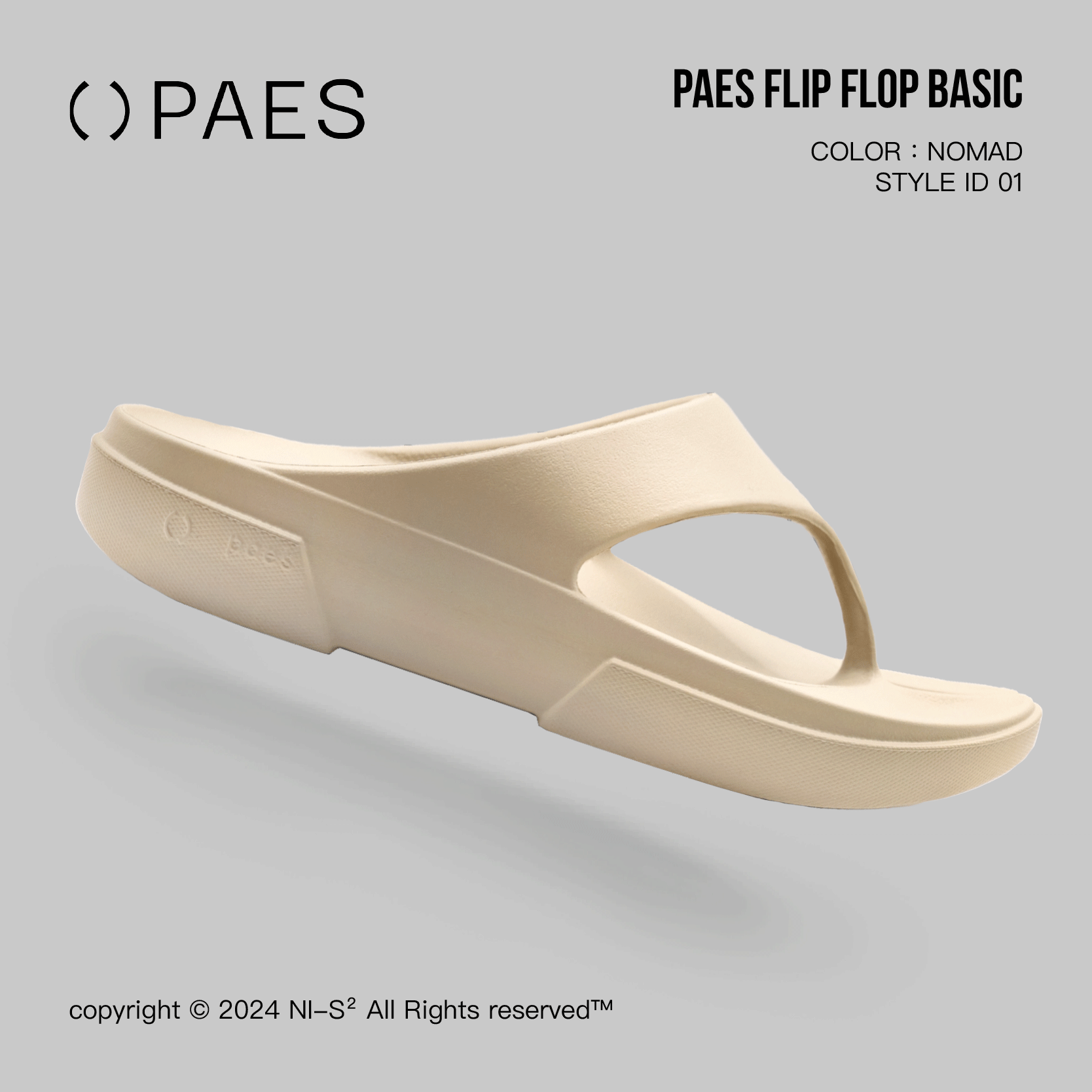paes-04 New Flipflop Basic Line ベージュ24cm PAES PAES(ペイズ) 04 FLIP-FLOP リカバリーサンダル PAES-04