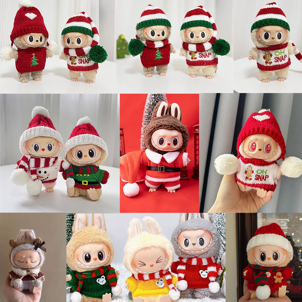 POPMART 泡泡瑪特 LABUBU 拉布布衣服 聖誕節 毛衣 毛帽 圍巾 學人 聖誕老公公 斗篷 坐坐派對 心動馬卡龍 毛絨 公仔 17CM掛飾 娃裝 替換 DRESS CODE
