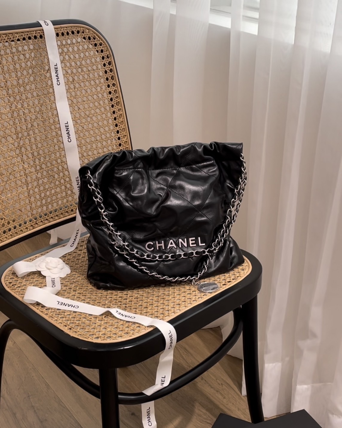 CHANEL｜22BAG 小號 黑銀