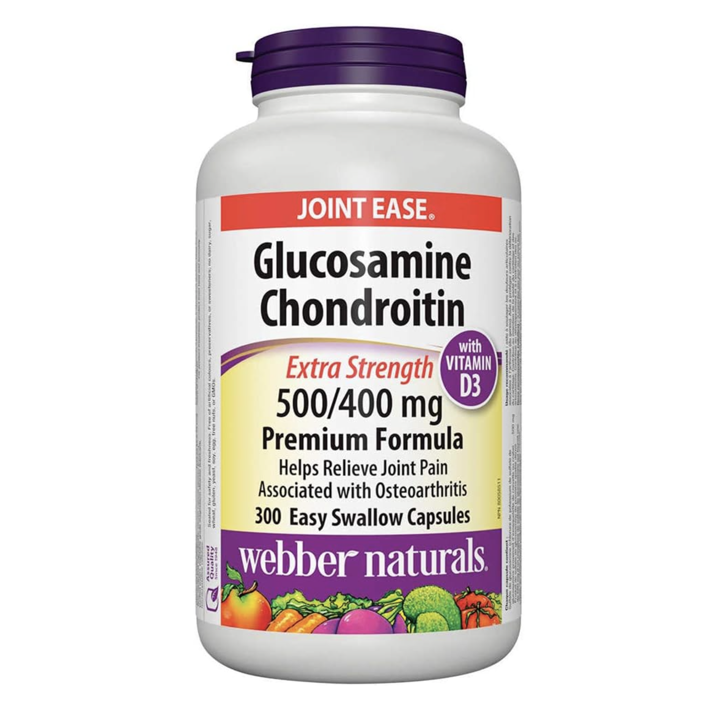 Webber Naturals - Glucosamine & Chondroitin, Extra Strength Joint Pain Relief, 300 Tablets