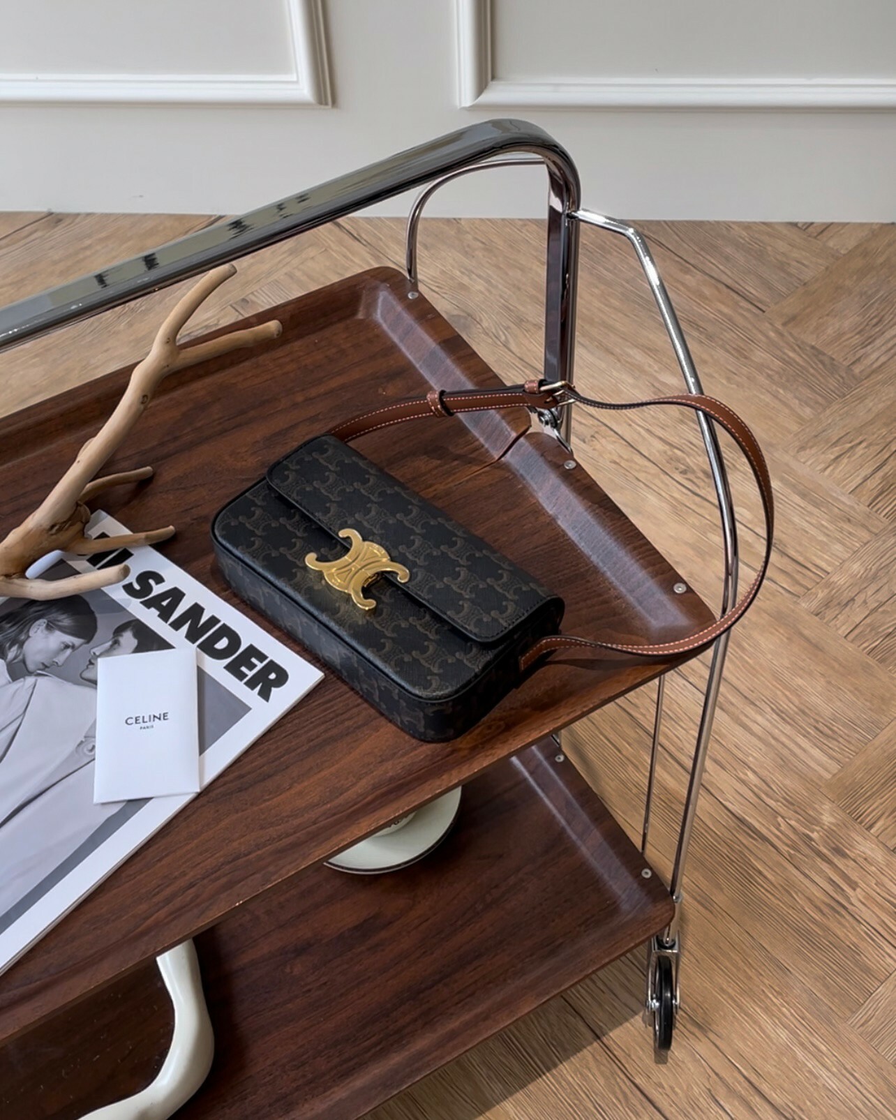 CELINE｜CLAUDE 凱旋門腋下包 深老花