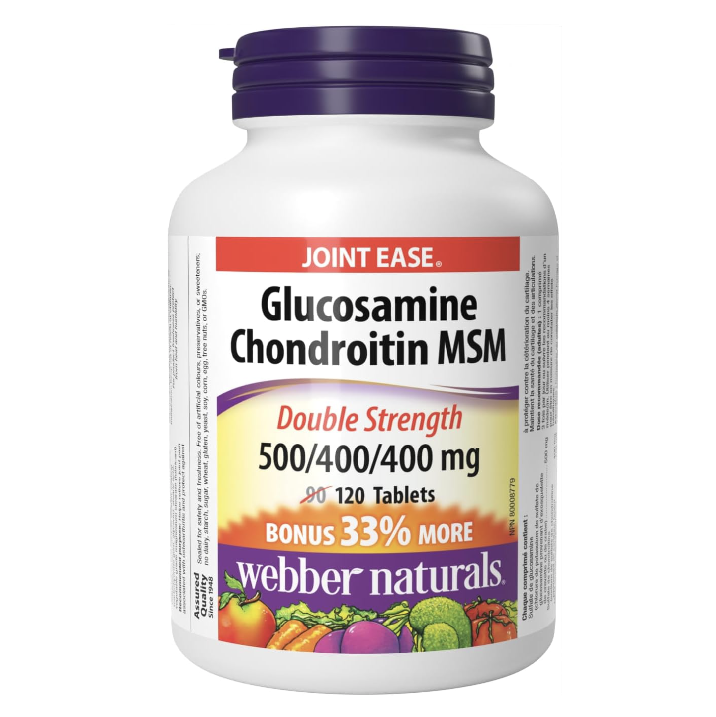 Webber Naturals - Glucosamine Chondroitin MSM Double Strength (500/400/400mg) 120 Tablets