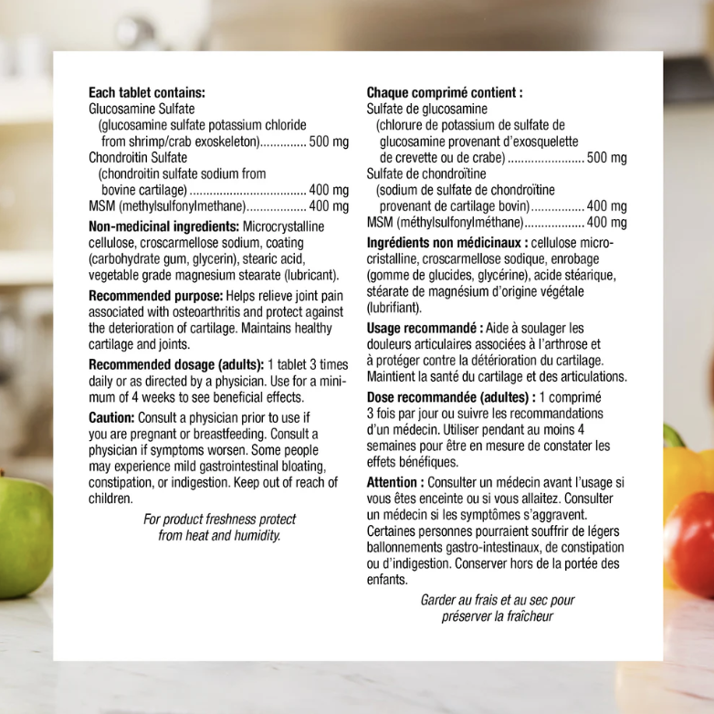 Webber Naturals - Glucosamine Chondroitin MSM Double Strength (500/400/400mg) 120 Tablets