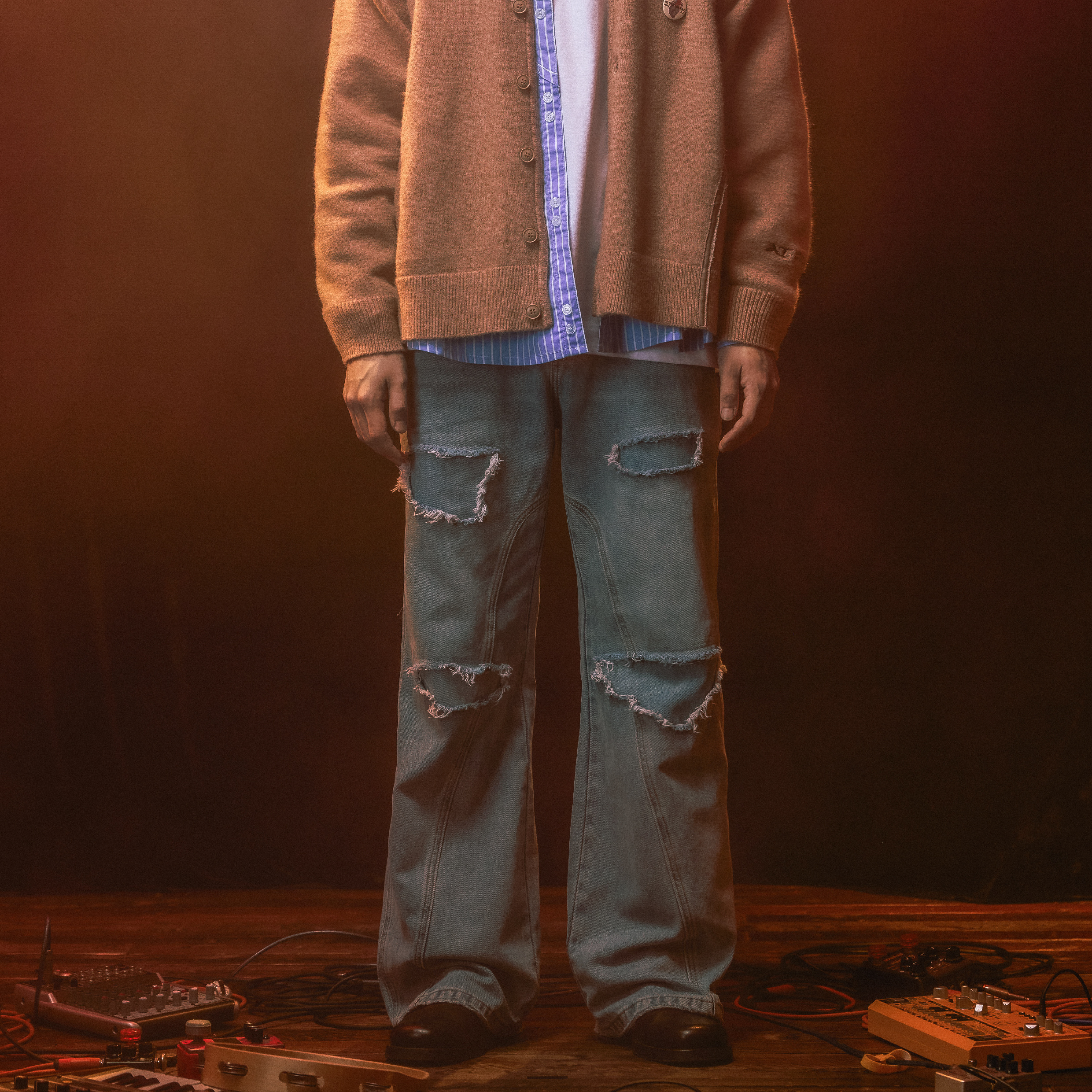 WS x AT WA09-“ANGER” Patch Denim Pants