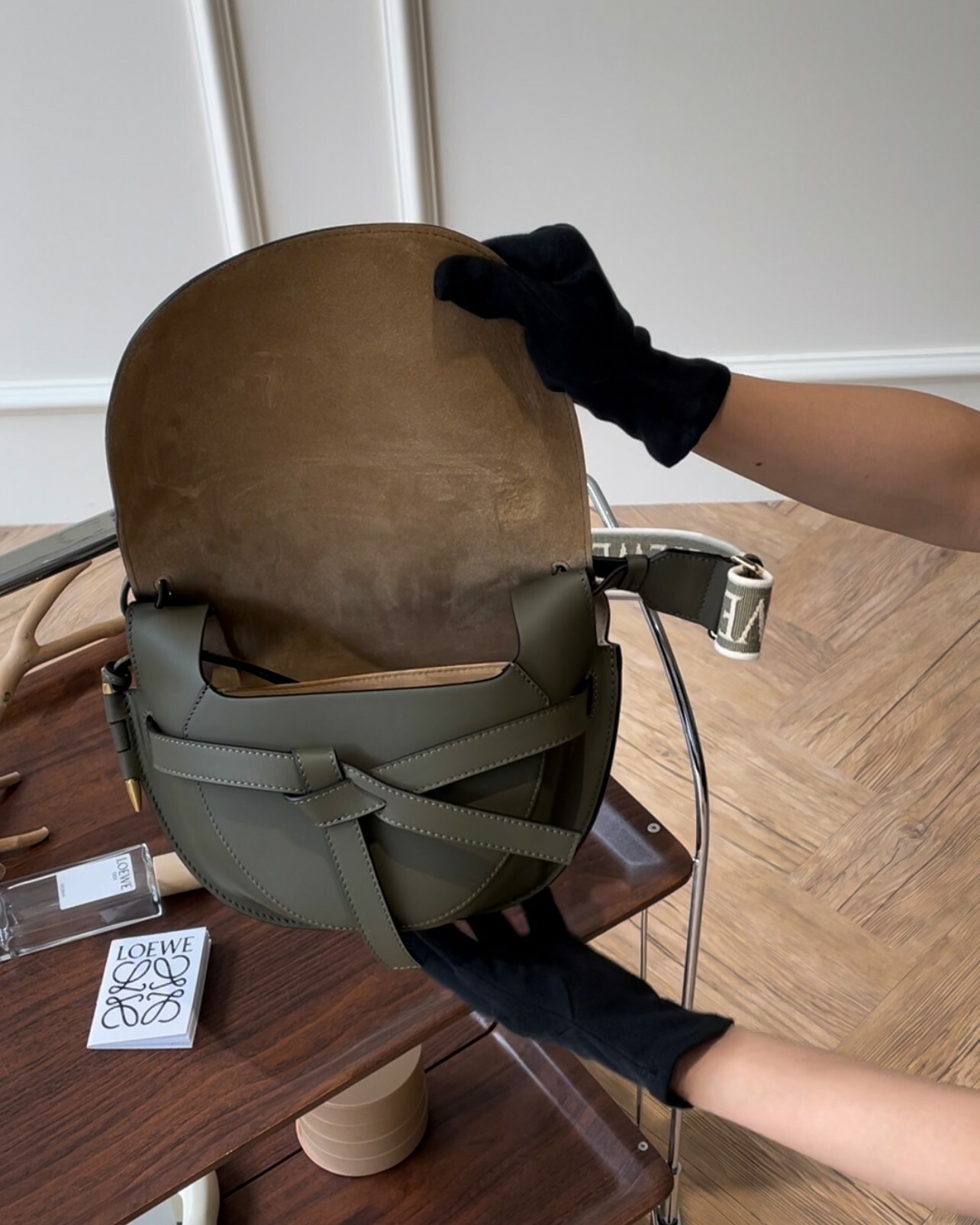 LOEWE｜GATE DUAL 小號馬鞍包 秋綠色