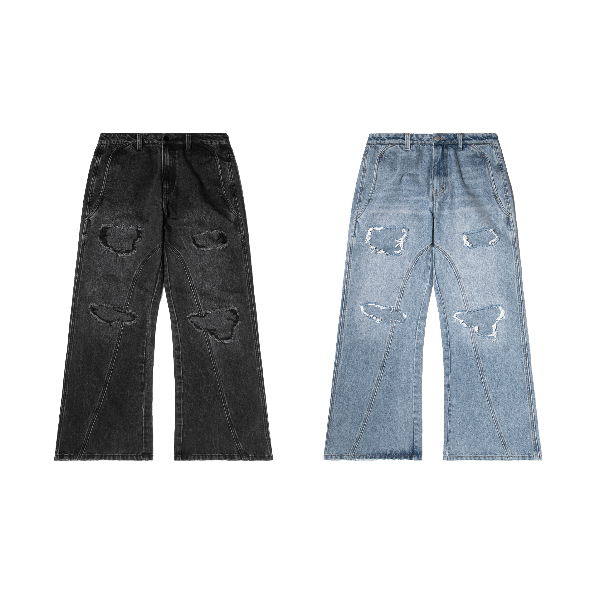 WS x AT WA09-“ANGER” Patch Denim Pants