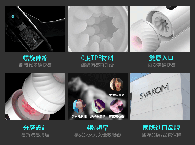 SVAKOM Dylan 螺旋分體 伸縮旋轉電動飛機杯