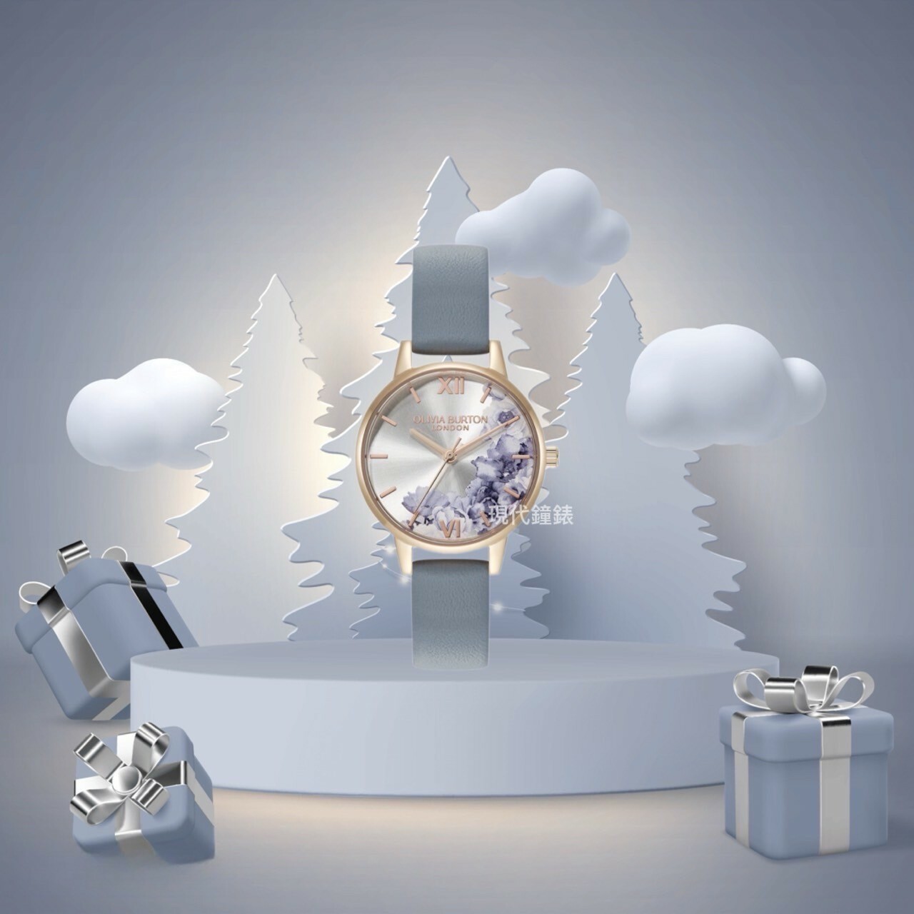 【OLIVIA BURTON】夢幻花卉24000227 30mm 現代鐘錶