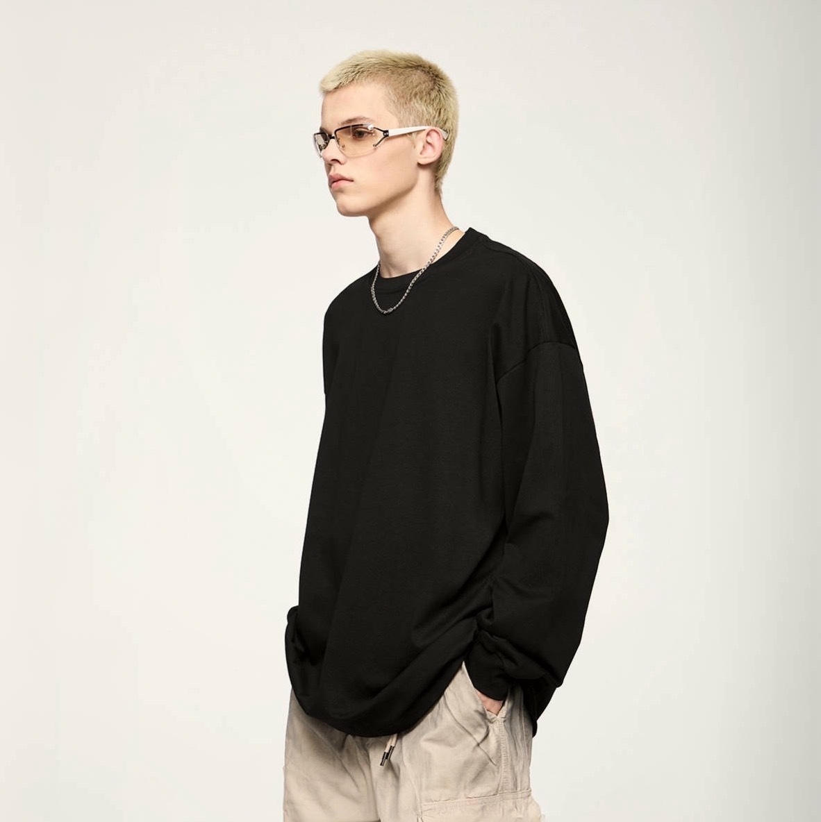 FOG色系寬鬆基礎純棉長袖