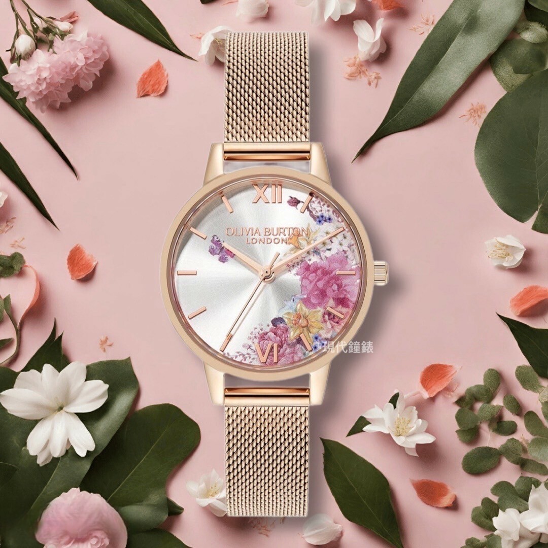 【OLIVIA BURTON】夢幻花卉24000226 30mm 現代鐘錶