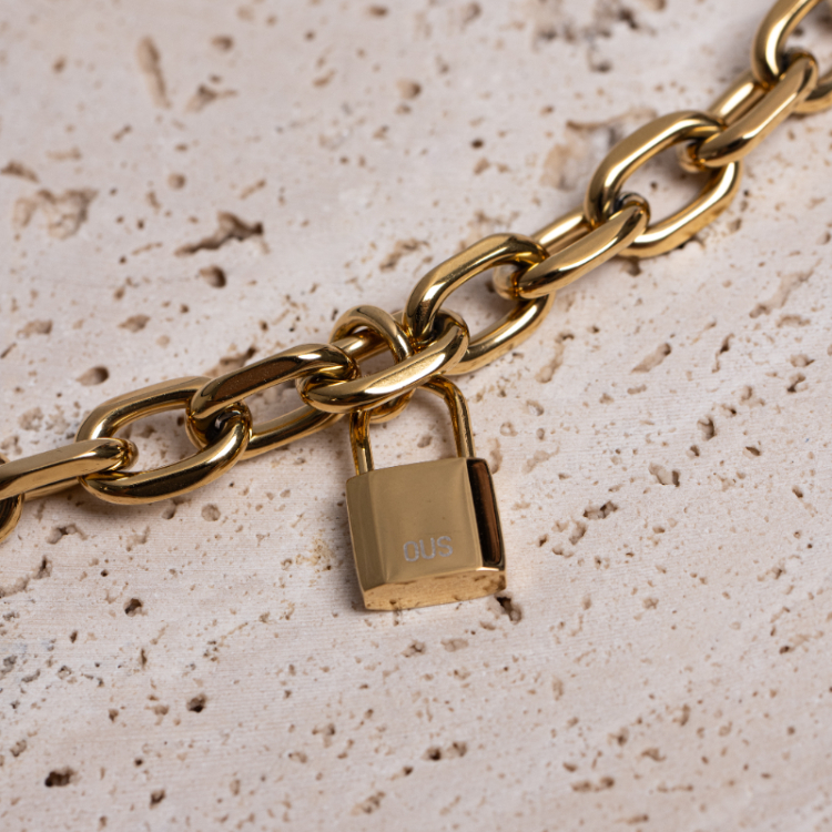OUS Lucky Padlock Bracelet 真我之鑰手鍊 金