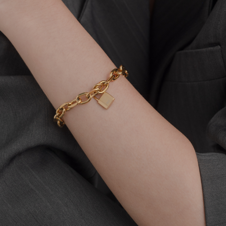 OUS Lucky Padlock Bracelet 真我之鑰手鍊 金