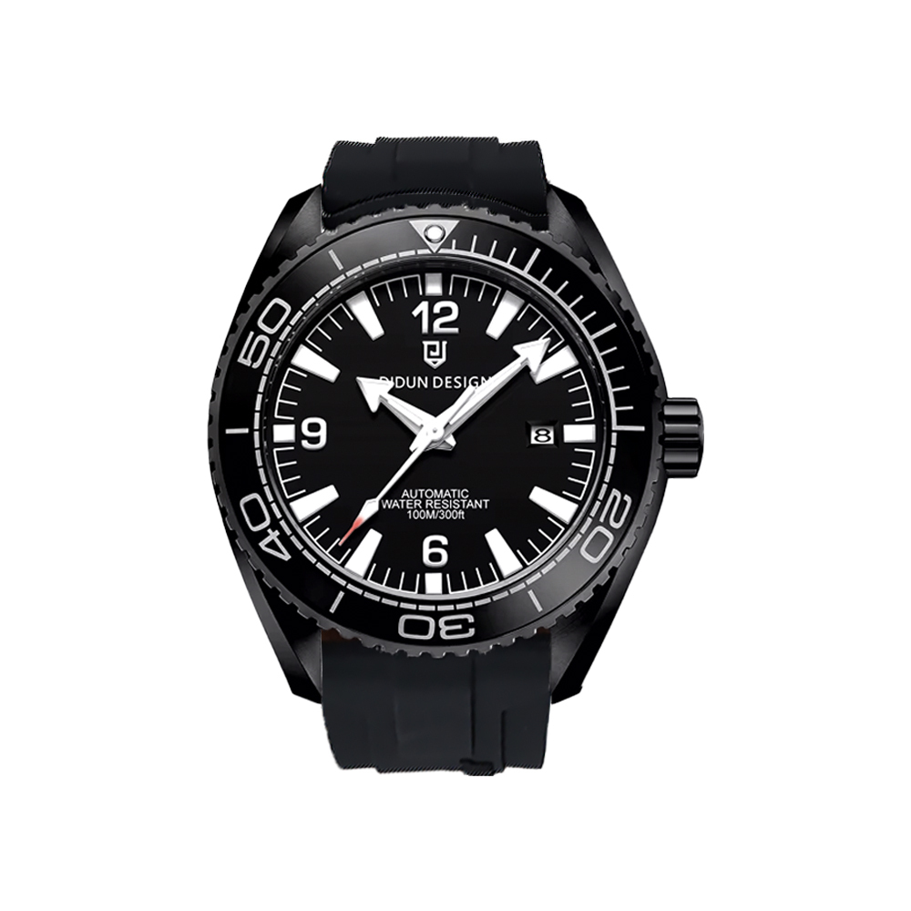 【DIDUN 迪頓】 英國 水鬼 可樂圈 優雅流暢 時尚潮流 日期 鏤空 夜光指針刻度 矽膠 機械錶 手錶 DDN- 023 -