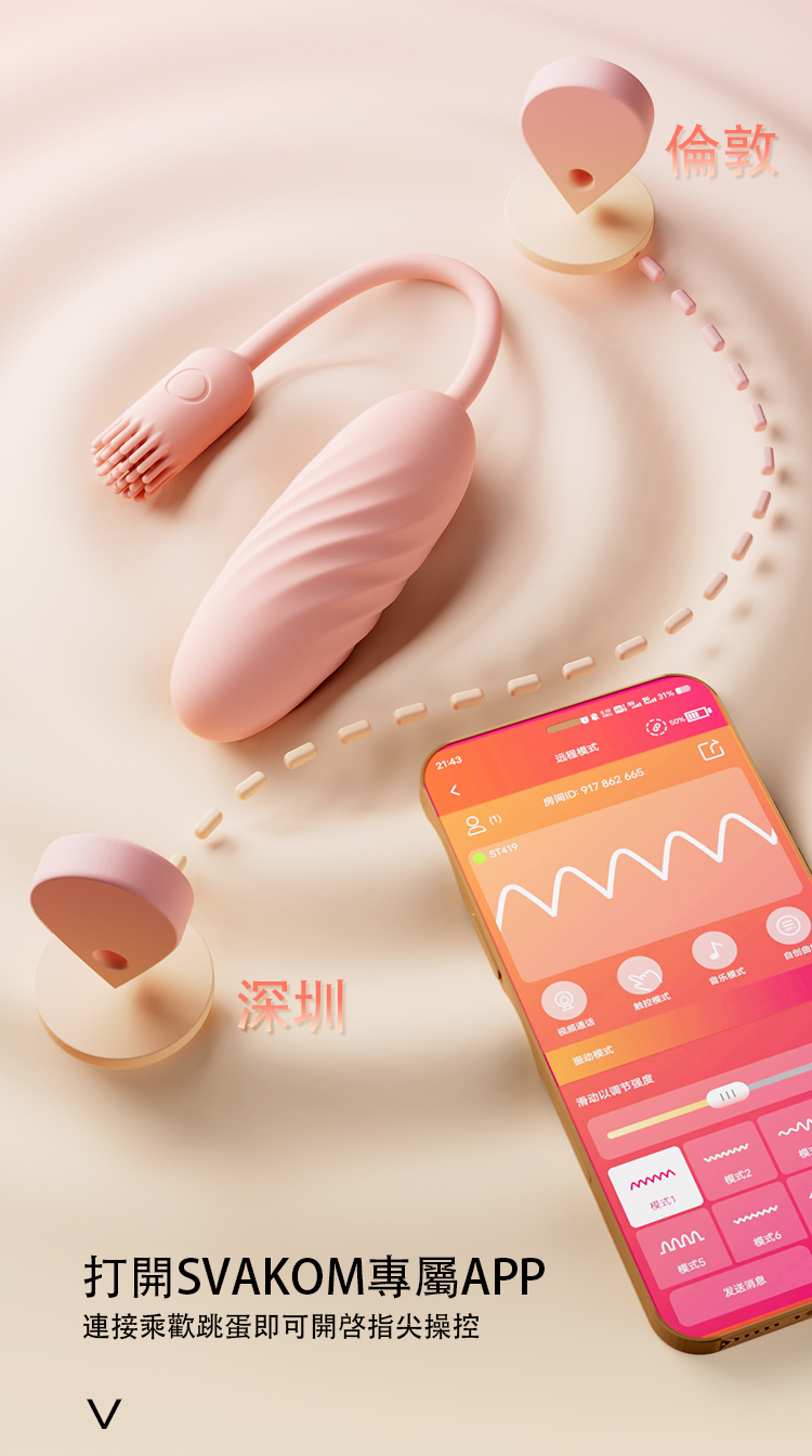 SVAKOM Shimmer 手機遙控 響尾雙尾刷震跳蛋