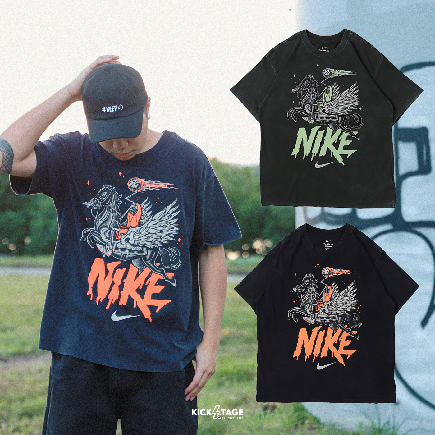 男女款 NIKE MAX90 BASKETBALL T-Shirt 水洗黑 水洗綠 籃球騎士 復古 水洗短TEE【HF6200】