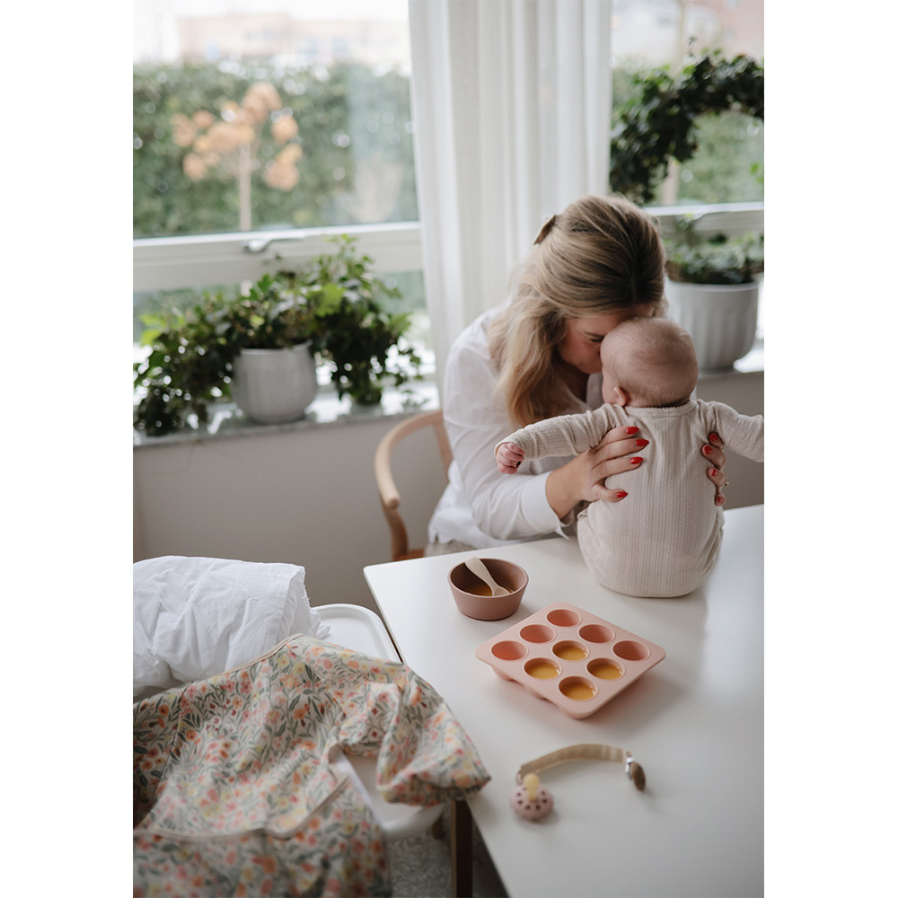 美國mushie 副食品矽膠冰磚盒-Blush