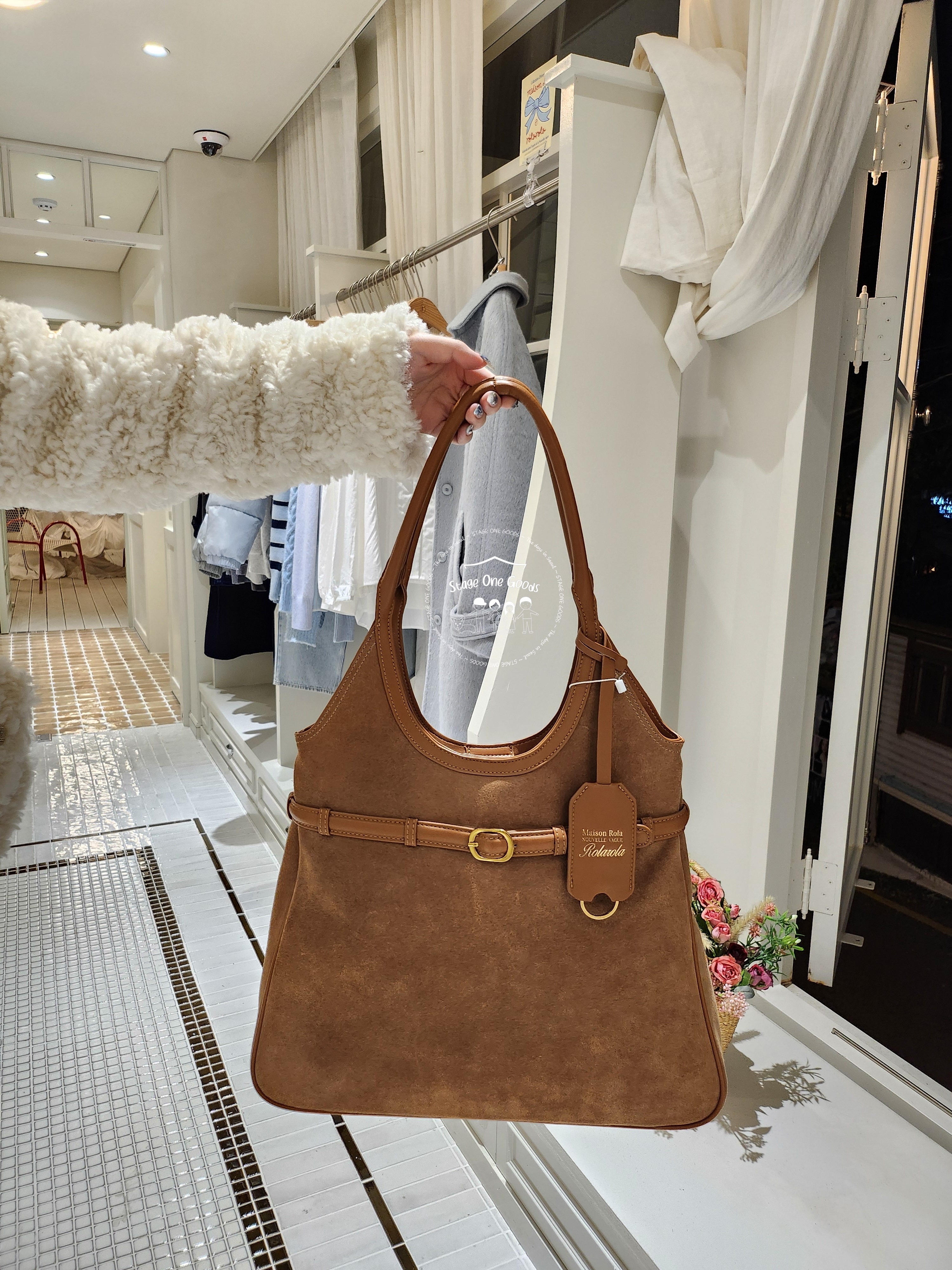 ROLAROLA SUEDE HOBO BAG