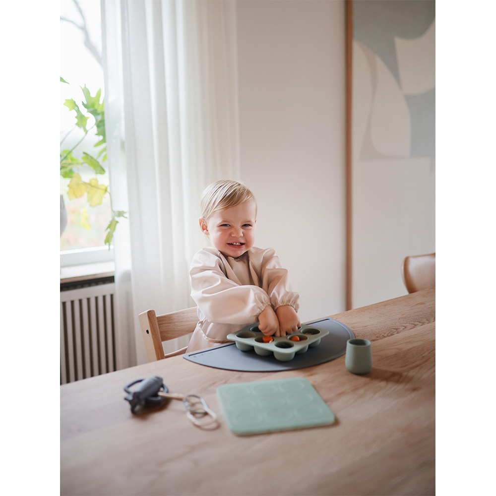 美國mushie 副食品矽膠冰磚盒-Cambridge Blue