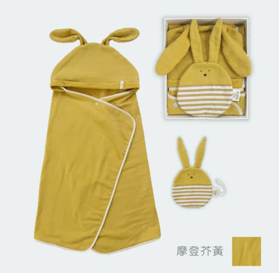 Nizio BoBo兔仔安撫巾/帽兜斗篷浴巾 彌月禮物組 (4色)