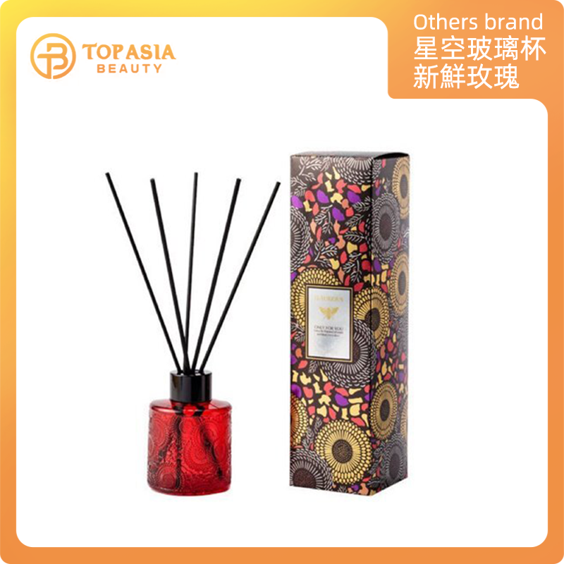 星空玻璃杯(新鮮玫瑰) 無火藤條香薰套裝100ml *附送藤條*6條