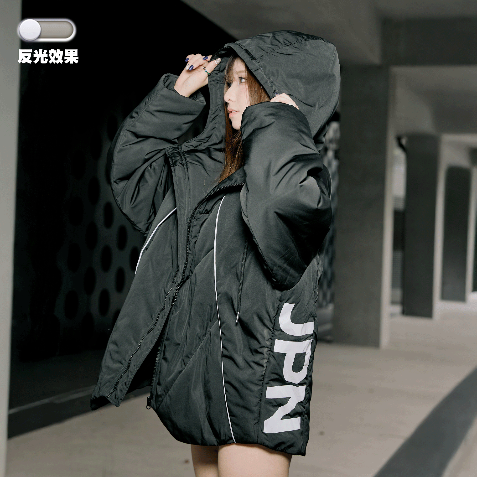 XCTRL 日本東京鋪棉連帽外套-黑