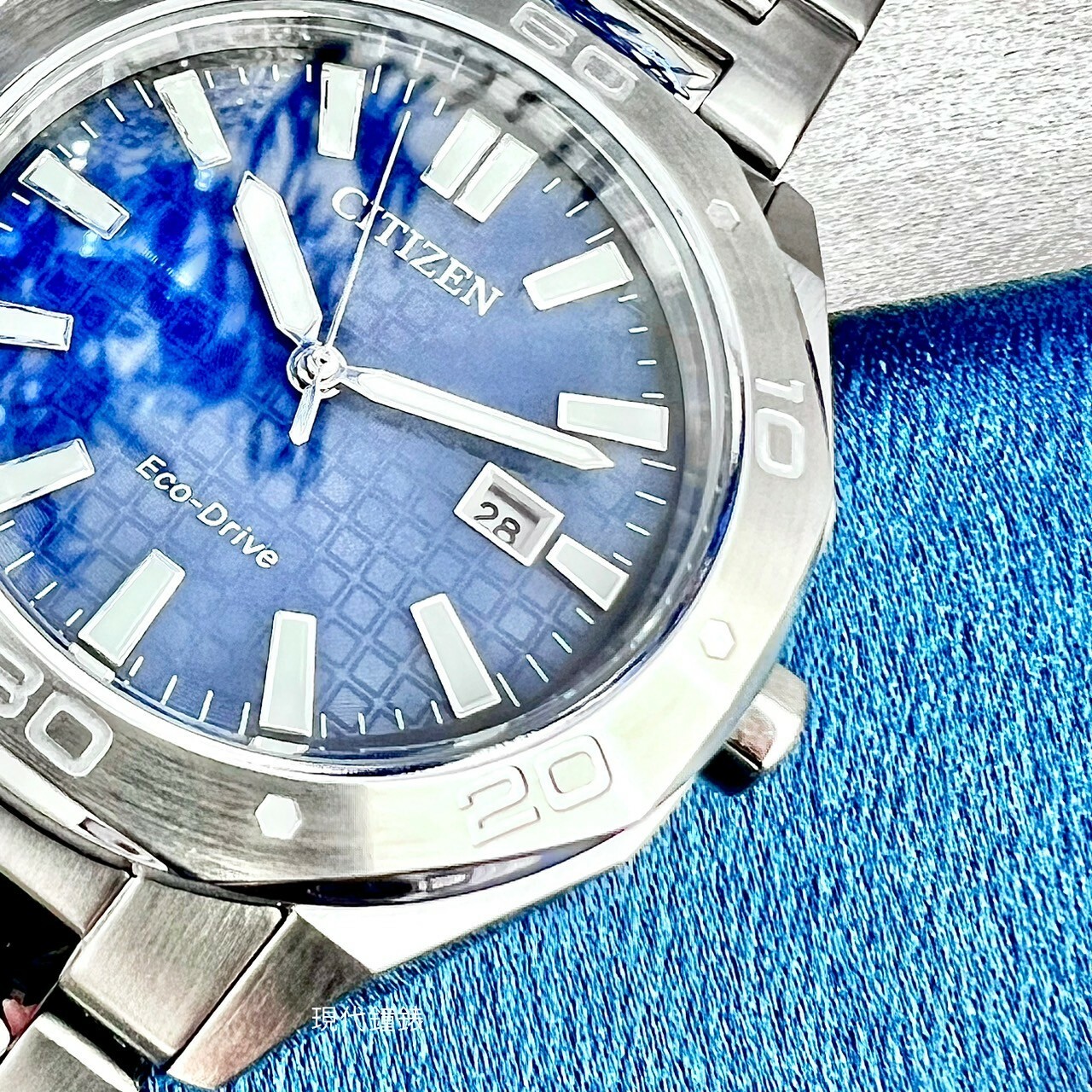 【CITIZEN 星辰】GENT'S系列 八角藍格紋面男錶 BM7630-80L 41mm現代鐘錶