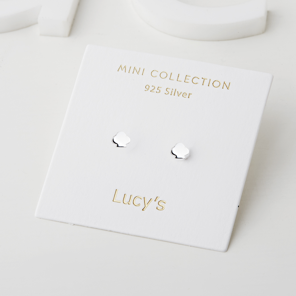 925純銀〔輕銀系列〕撲克梅花 耳環 (96890)