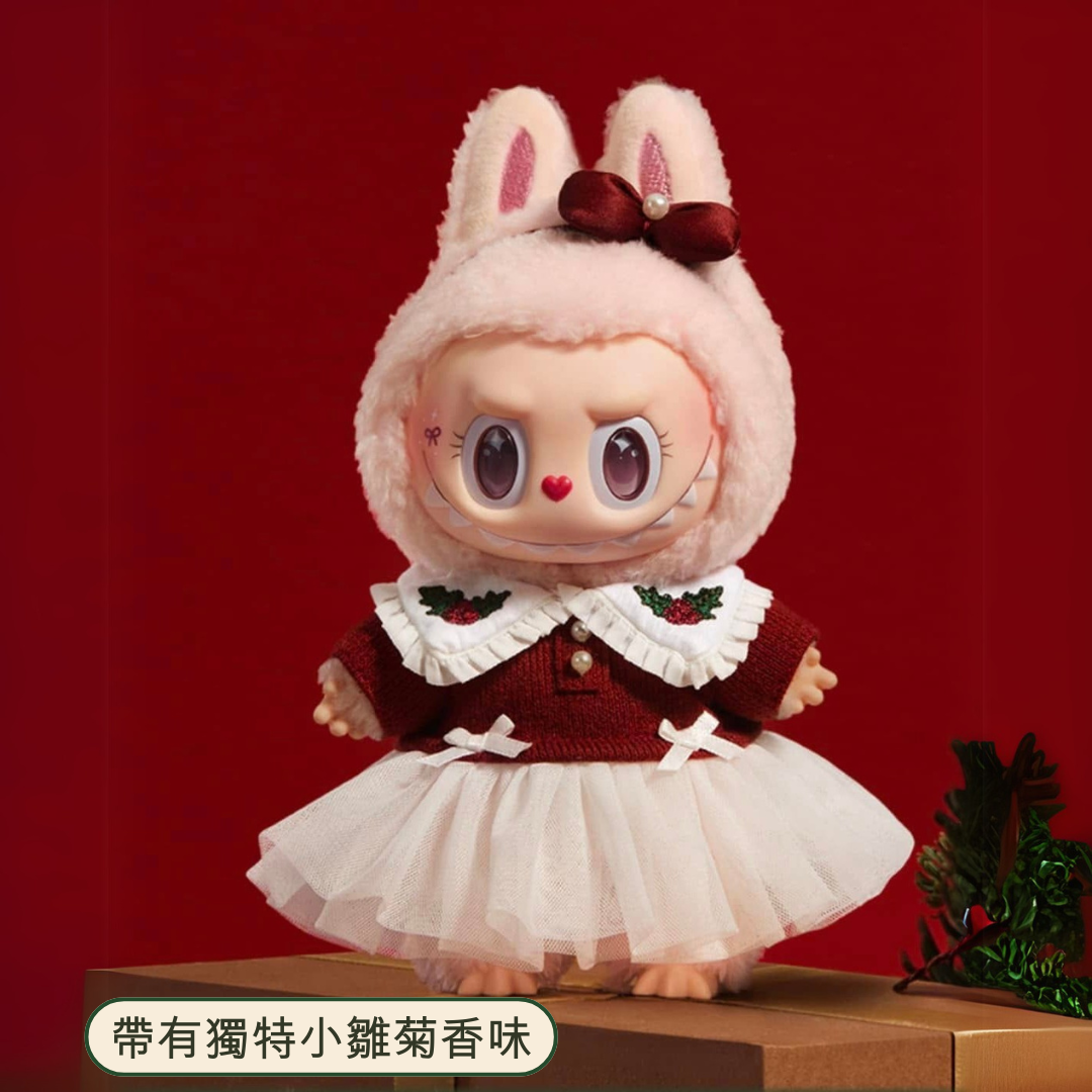 POPMART LABUBU 閃閃童話系列— MOKOKO 聖誕 搪膠毛絨 公仔 掛件