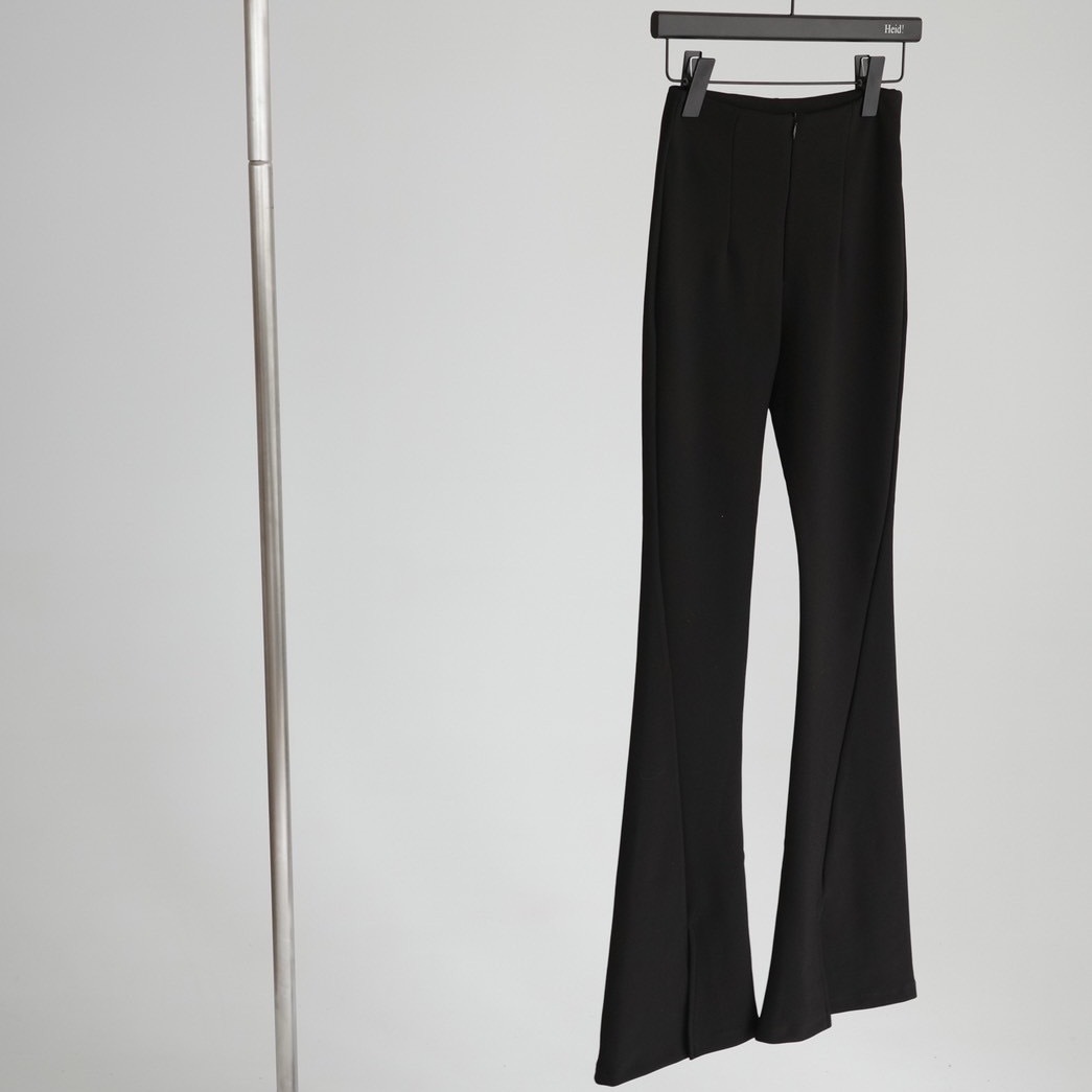 前開衩微喇叭褲